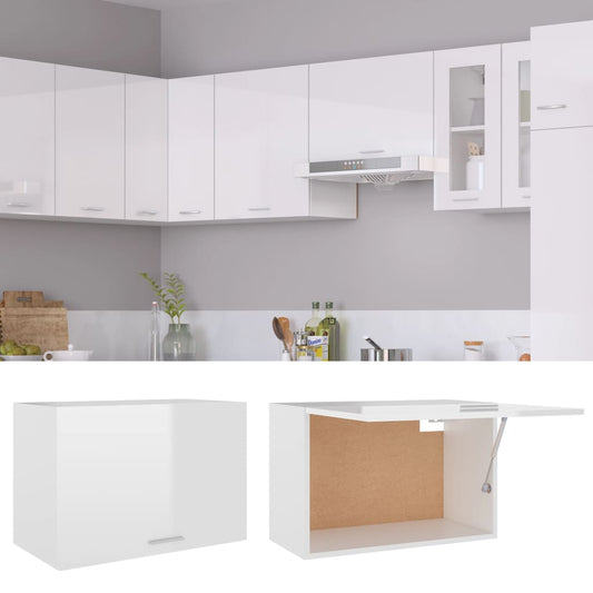 Mobile Pensile “Lyon” Bianco Lucido 60x31x40 cm - homemem39