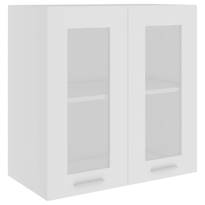 Mobile Pensile con Vetro “Lyon” Bianco 60x31x60 cm - homemem39