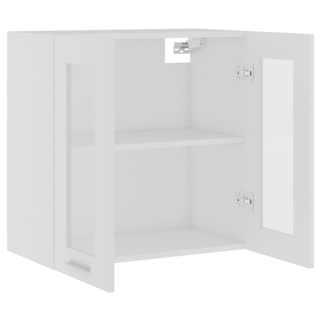 Mobile Pensile con Vetro “Lyon” Bianco 60x31x60 cm - homemem39
