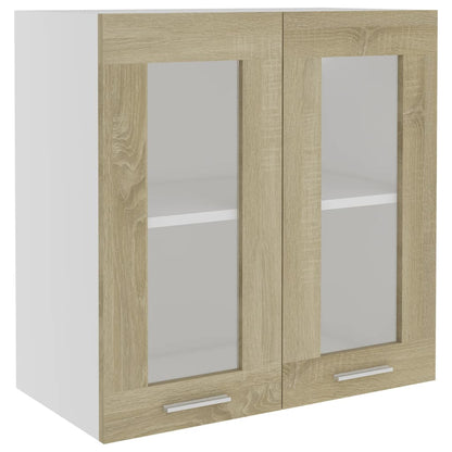Mobile Pensile con Vetro “Lyon” Rovere Sonoma 60x31x60 cm - homemem39