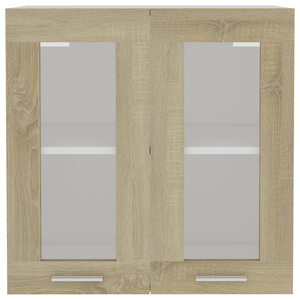Mobile Pensile con Vetro “Lyon” Rovere Sonoma 60x31x60 cm - homemem39