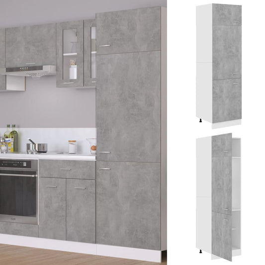 Mobile per Frigo Grigio Cemento 60x57x207 cm Legno Multistrato - homemem39