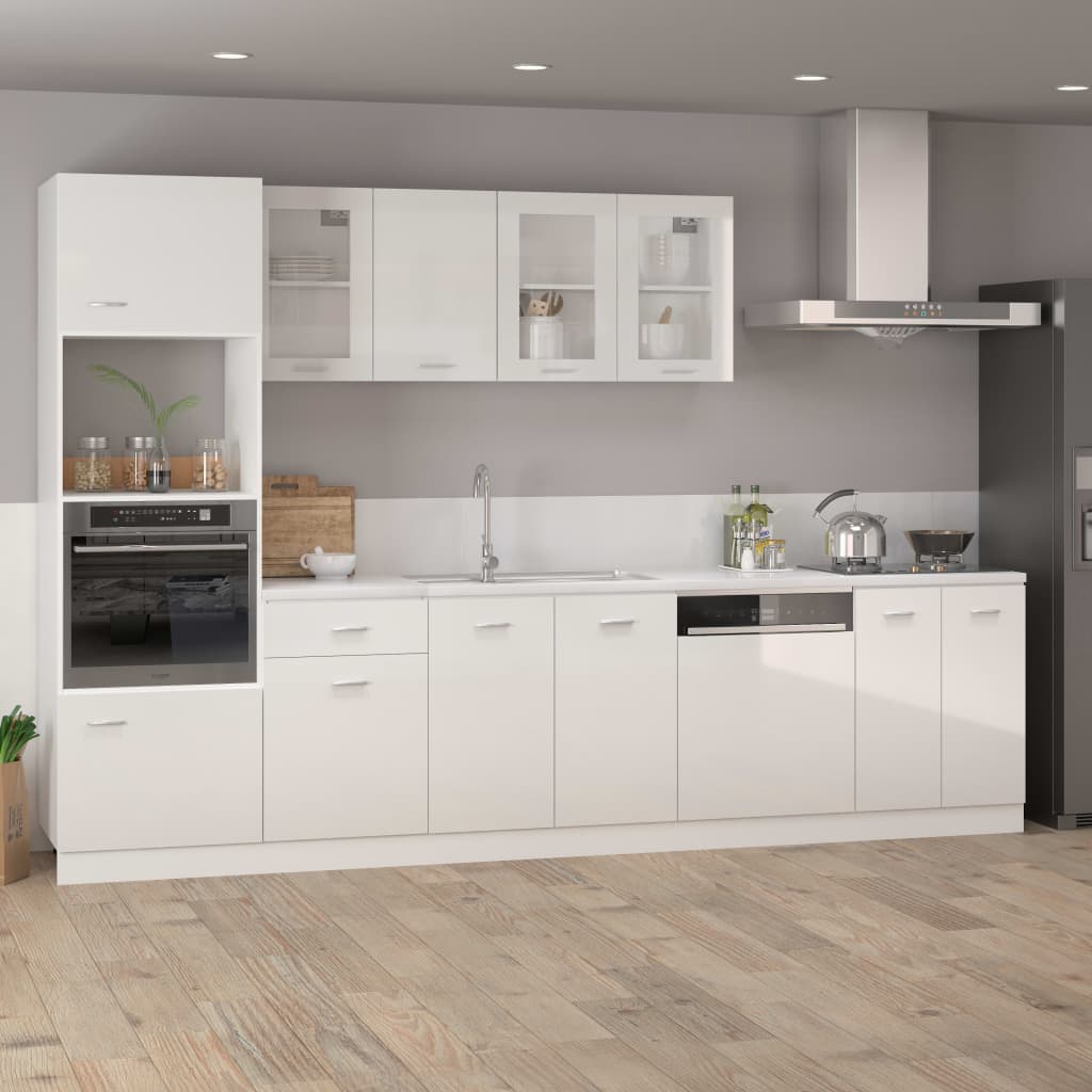 Mobile Microonde “Lyon” Bianco Lucido 60x57x207 cm | homemem39