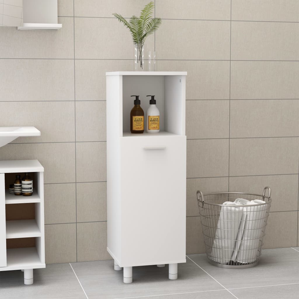 Armadio da Bagno Bianco 30x30x95 cm in Legno Multistrato | homemem39