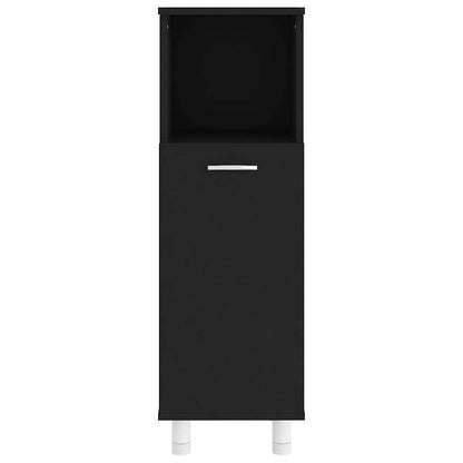 Mobile da Bagno Nero 30x30x95 cm in Legno Multistrato