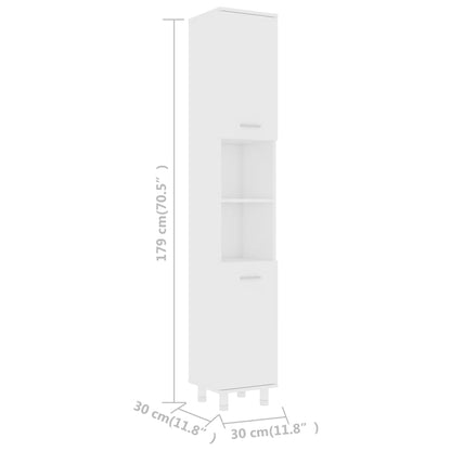 Mobile da Bagno Bianco 30x30x179 cm in Legno Multistrato | homemem39