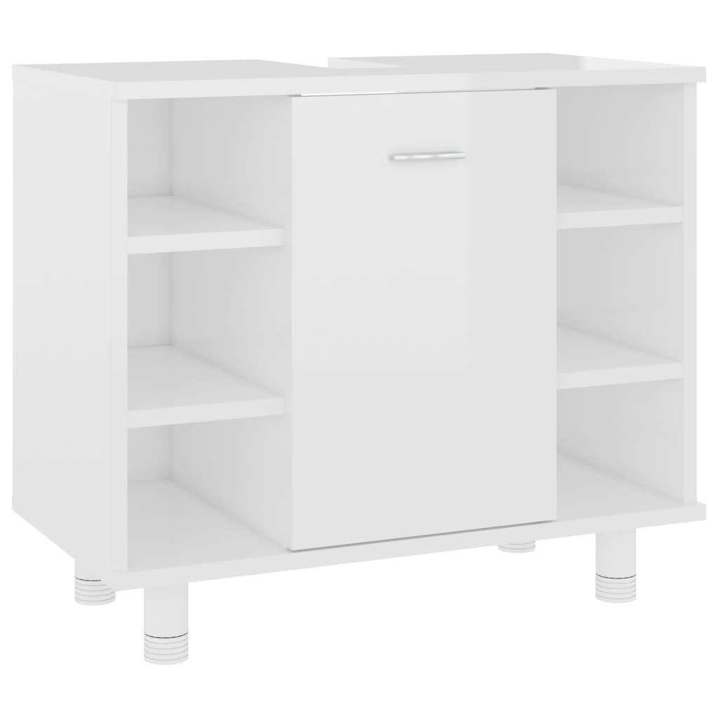 Mobile da Bagno Bianco Lucido 60x32x53,5cm in Legno Multistrato - homemem39