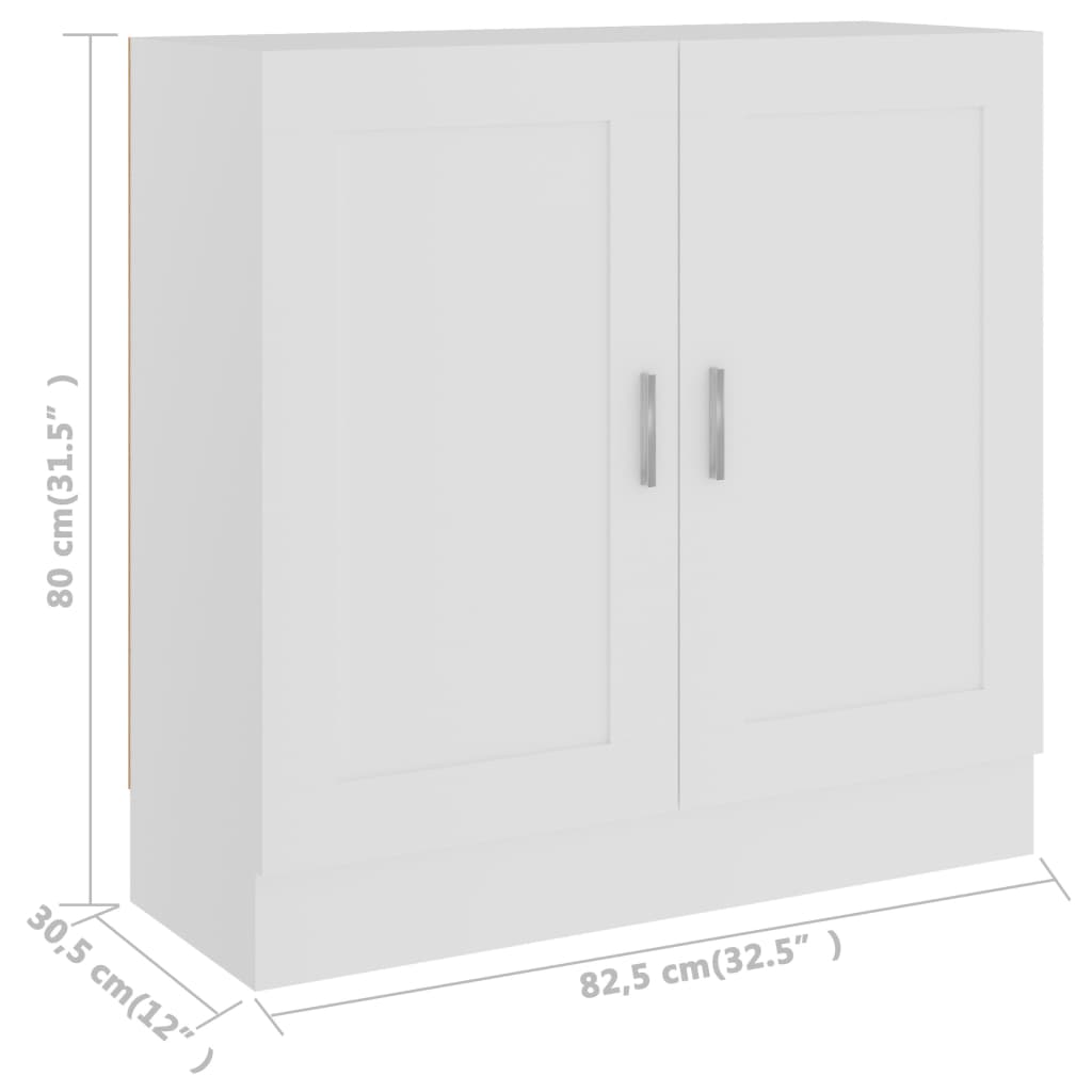 Libreria Bianca 82,5x30,5x80 cm in Legno Multistrato | homemem39