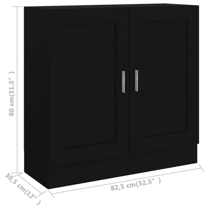 Libreria Nera 82,5x30,5x80 cm in Legno Multistrato | homemem39