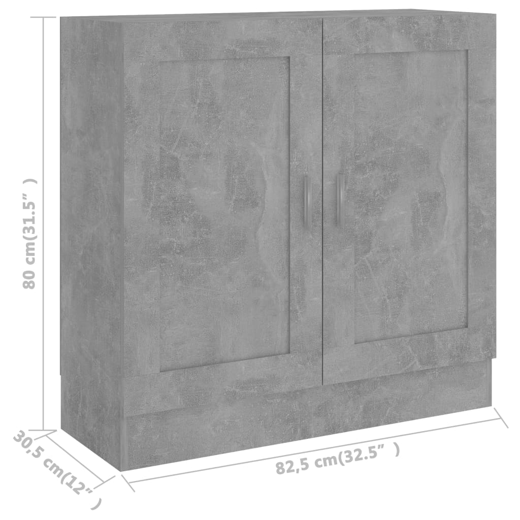 Libreria Grigio Cemento 82,5x30,5x80 cm in Legno Multistrato
