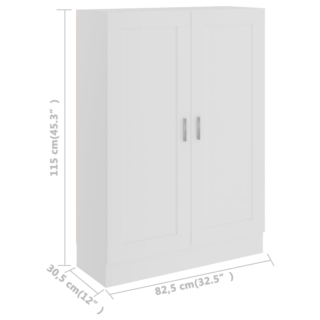 Libreria Bianca 82,5x30,5x115 cm in Legno Multistrato | homemem39