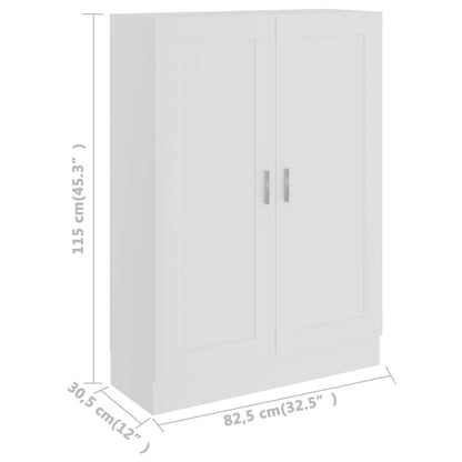 Libreria Bianca 82,5x30,5x115 cm in Legno Multistrato | homemem39