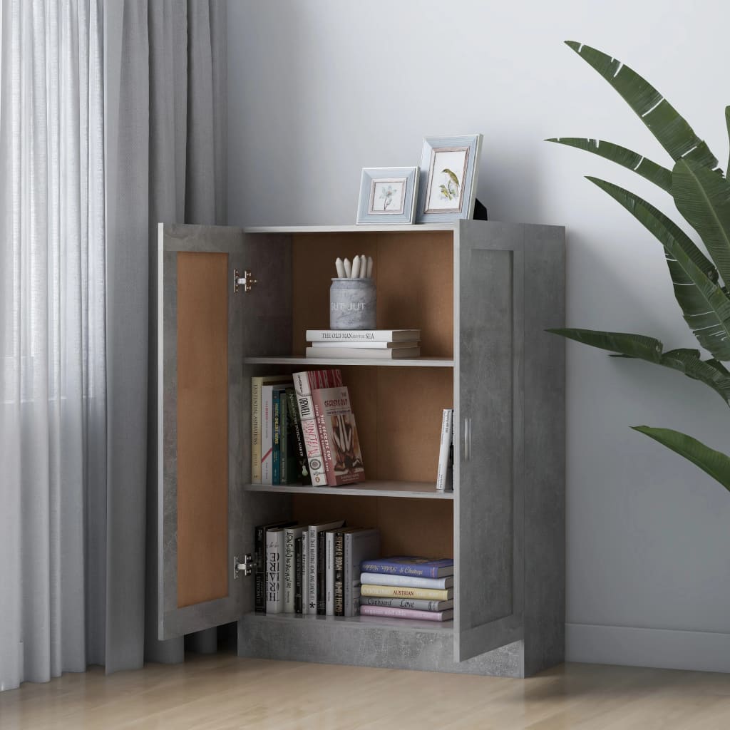 Libreria Grigio Cemento 82,5x30,5x115 cm in Legno Multistrato | homemem39