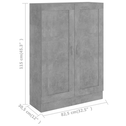 Libreria Grigio Cemento 82,5x30,5x115 cm in Legno Multistrato | homemem39