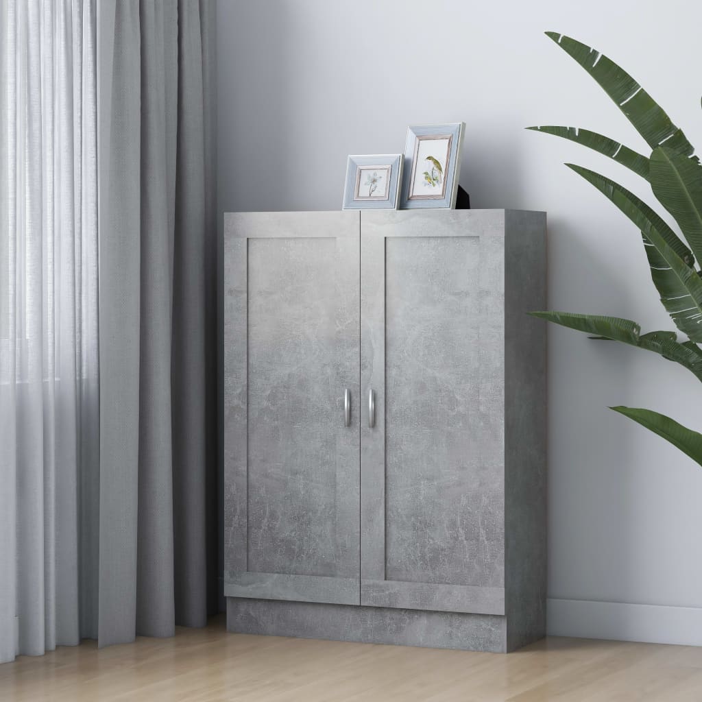 Libreria Grigio Cemento 82,5x30,5x115 cm in Legno Multistrato | homemem39