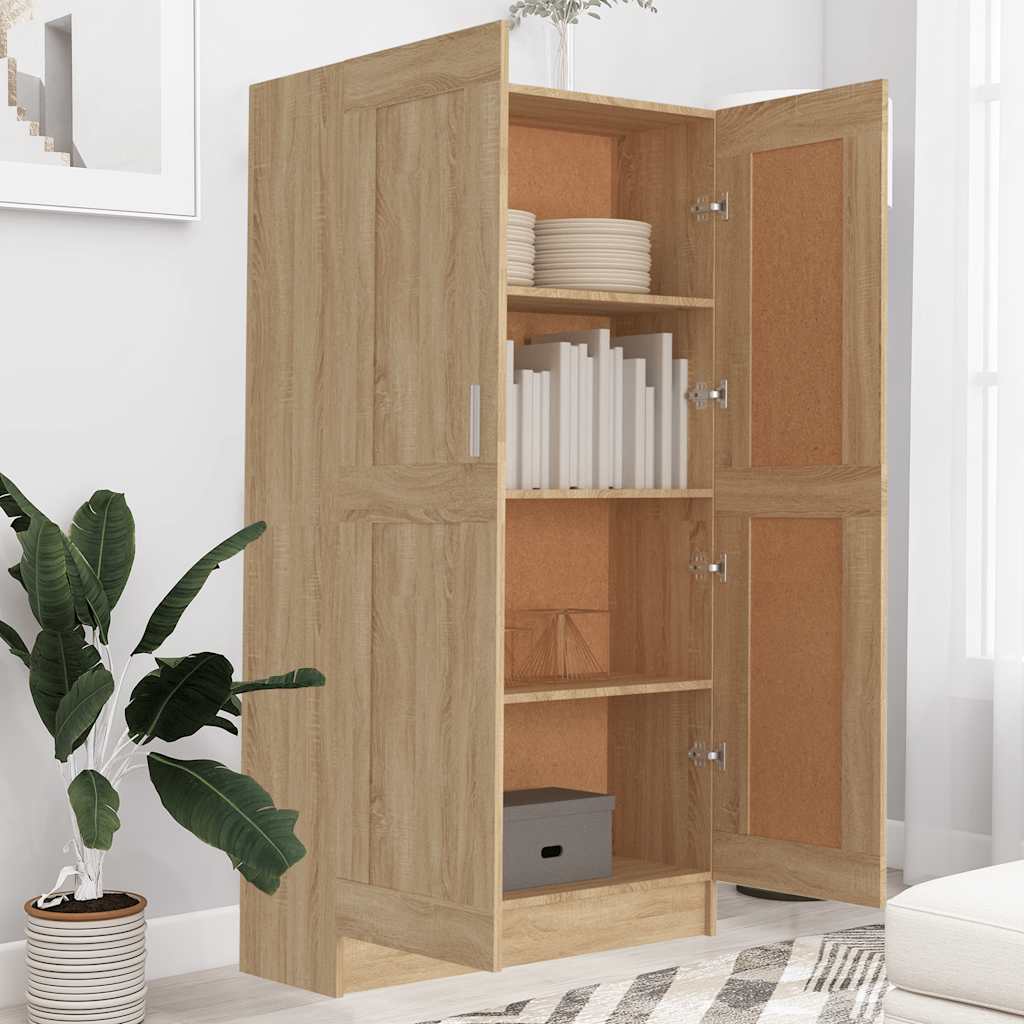 Libreria Rovere Sonoma 82,5x30,5x150 cm in Legno Multistrato | homemem39