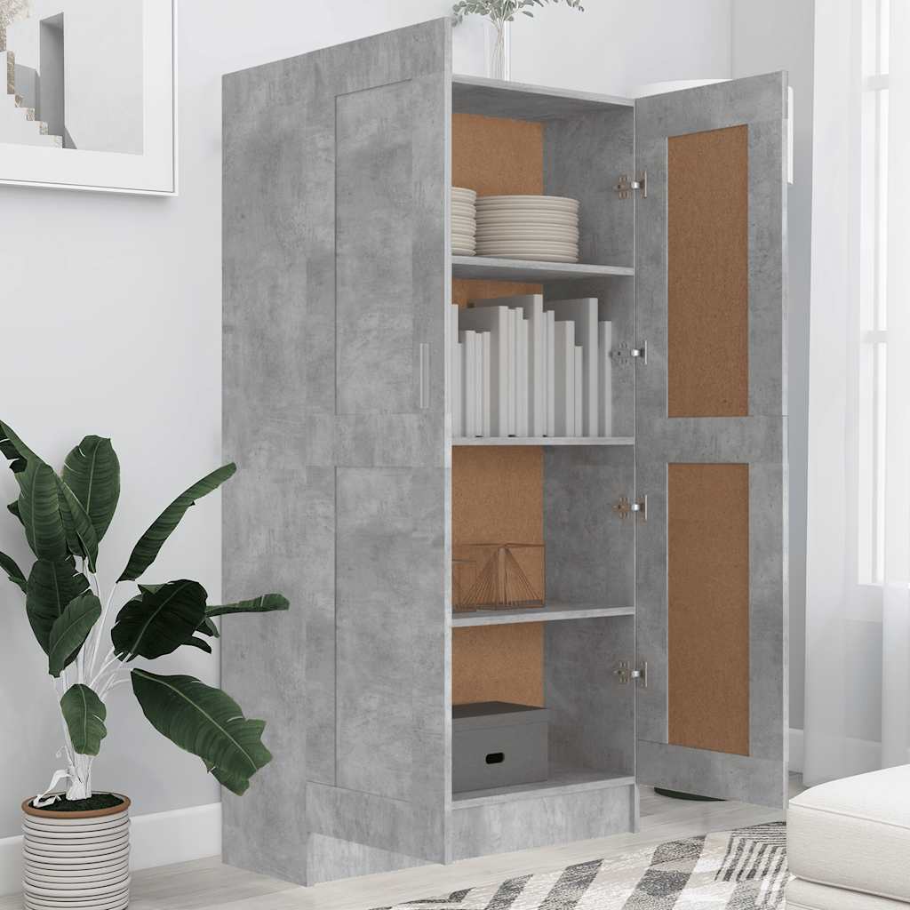 Libreria Grigio Cemento 82,5x30,5x150 cm in Legno Multistrato | homemem39