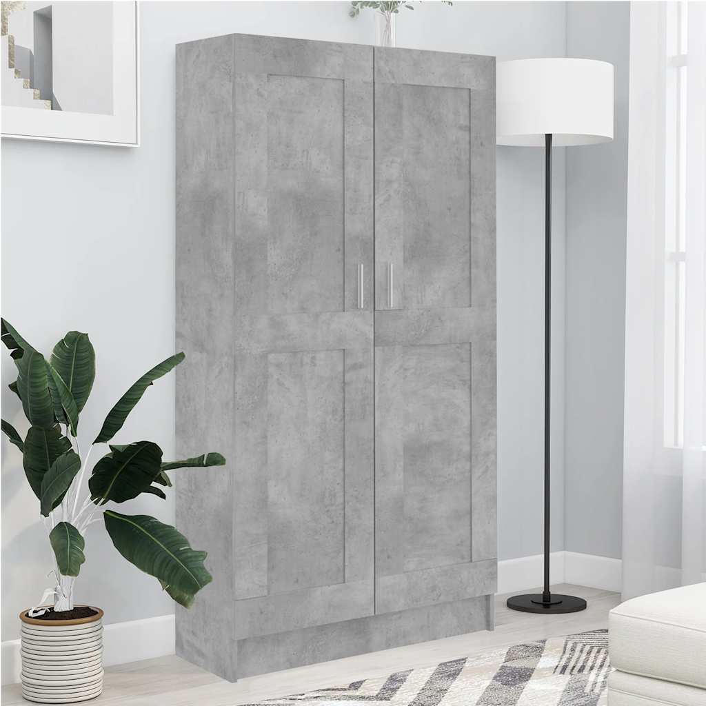 Libreria Grigio Cemento 82,5x30,5x150 cm in Legno Multistrato | homemem39