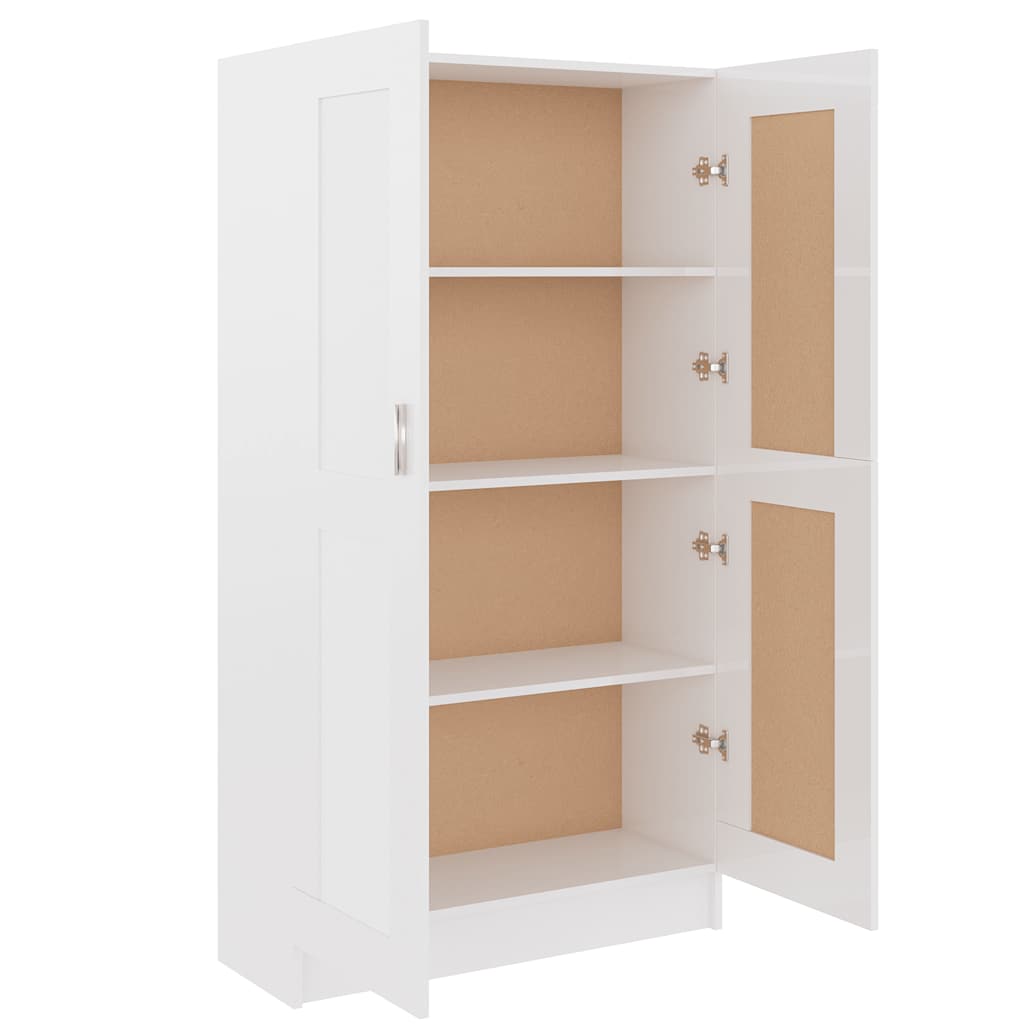 Libreria Bianco Lucido 82,5x30,5x150 cm in Legno Multistrato | homemem39