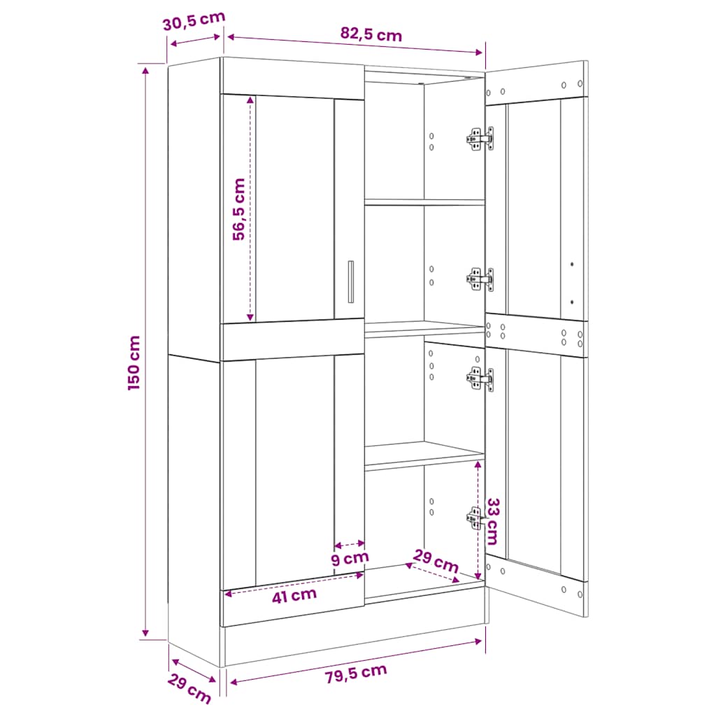 Libreria Bianco Lucido 82,5x30,5x150 cm in Legno Multistrato | homemem39