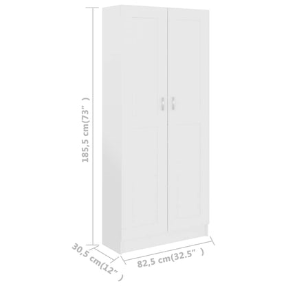 Libreria Bianca 82,5x30,5x185,5 cm in Legno Truciolato