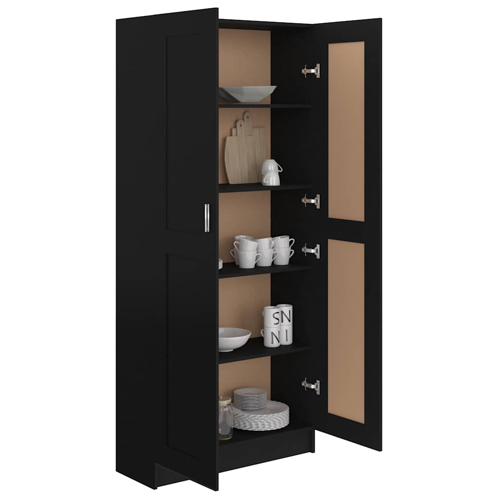 Libreria Nera 82,5x30,5x185,5 cm in Legno Multistrato | homemem39