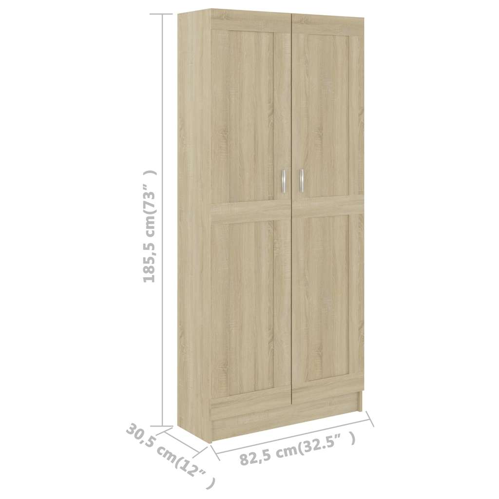 Libreria Rovere Sonoma 82,5x30,5x185,5 cm in Legno Multistrato | homemem39