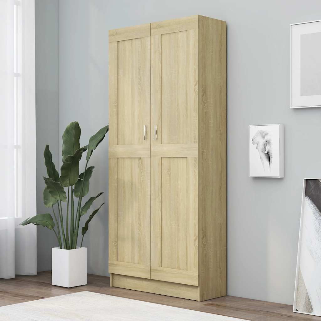 Libreria Rovere Sonoma 82,5x30,5x185,5 cm in Legno Multistrato | homemem39