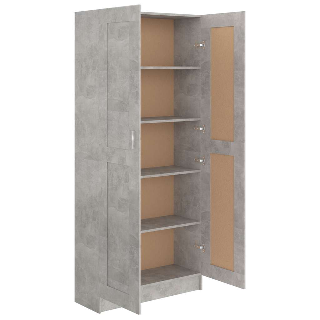 Libreria Grigio Cemento 82,5x30,5x185,5 cm in Legno Multistrato