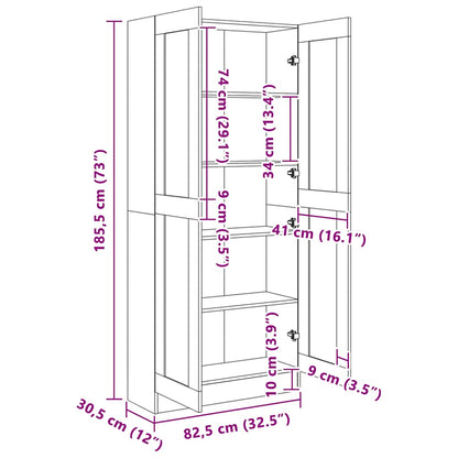 Libreria Grigio Cemento 82,5x30,5x185,5 cm in Legno Multistrato