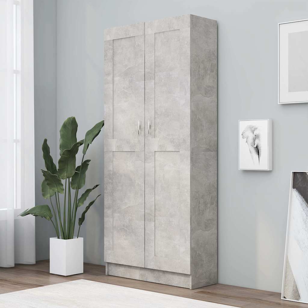Libreria Grigio Cemento 82,5x30,5x185,5 cm in Legno Multistrato | homemem39