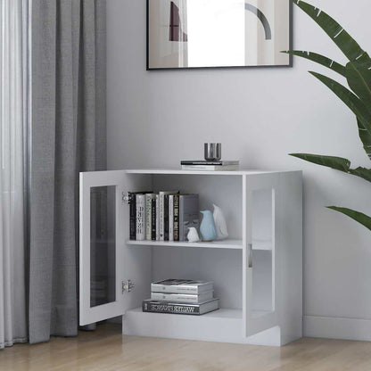 Armadietto con Vetrina Bianco 82,5x30,5x80 cm Legno Multistrato | homemem39