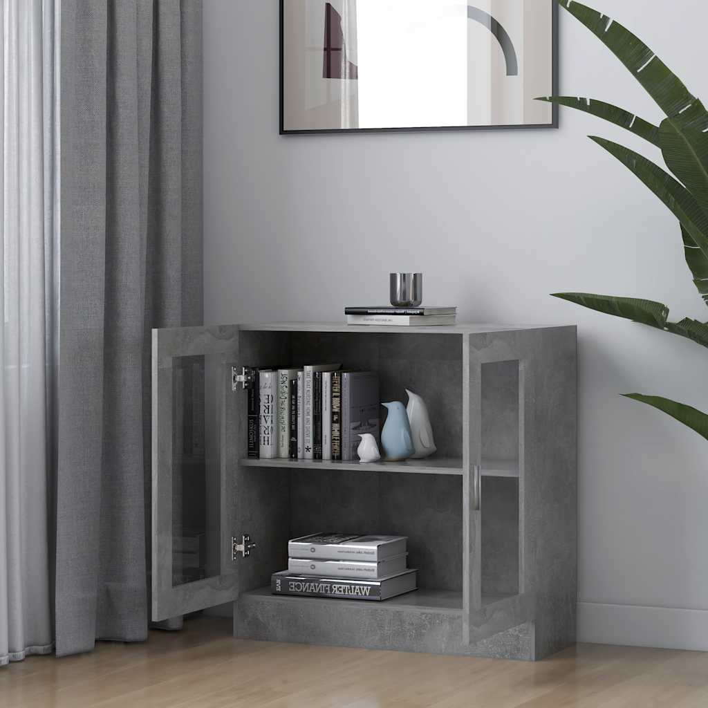 Armadietto Vetrina Grigio Cemento 82,5x30,5x80 cm Multistrato | homemem39