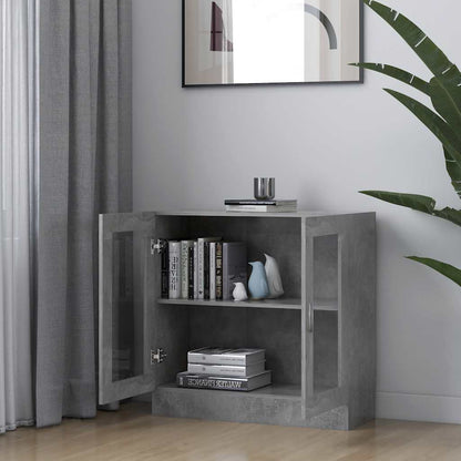 Armadietto Vetrina Grigio Cemento 82,5x30,5x80 cm Multistrato | homemem39