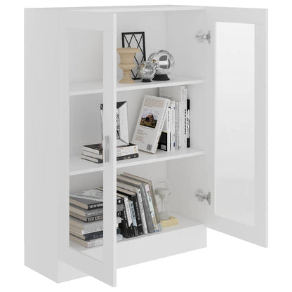 Armadietto con Vetrina Bianco 82,5x30,5x115cm Legno Multistrato | homemem39