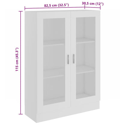Armadietto con Vetrina Bianco 82,5x30,5x115cm Legno Multistrato | homemem39