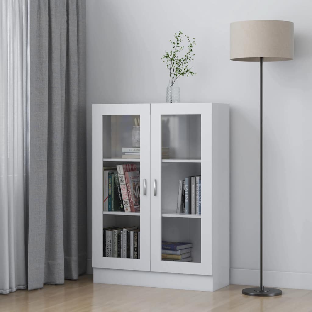 Armadietto con Vetrina Bianco 82,5x30,5x115cm Legno Multistrato | homemem39
