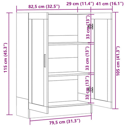Armadietto Vetrina Rovere Sonoma 82,5x30,5x115 cm Multistrato | homemem39
