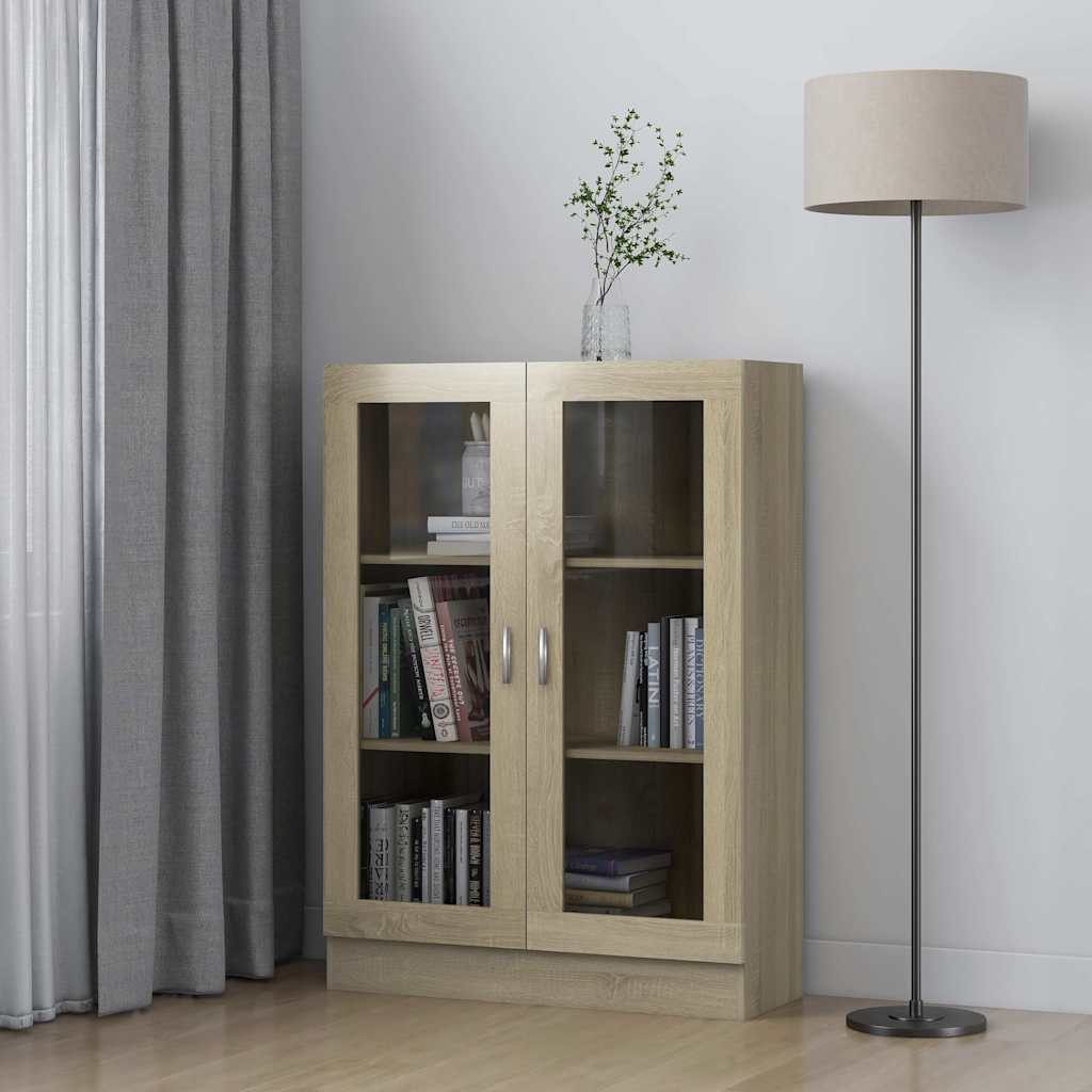 Armadietto Vetrina Rovere Sonoma 82,5x30,5x115 cm Multistrato | homemem39