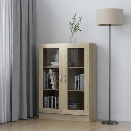 Armadietto Vetrina Rovere Sonoma 82,5x30,5x115 cm Multistrato | homemem39