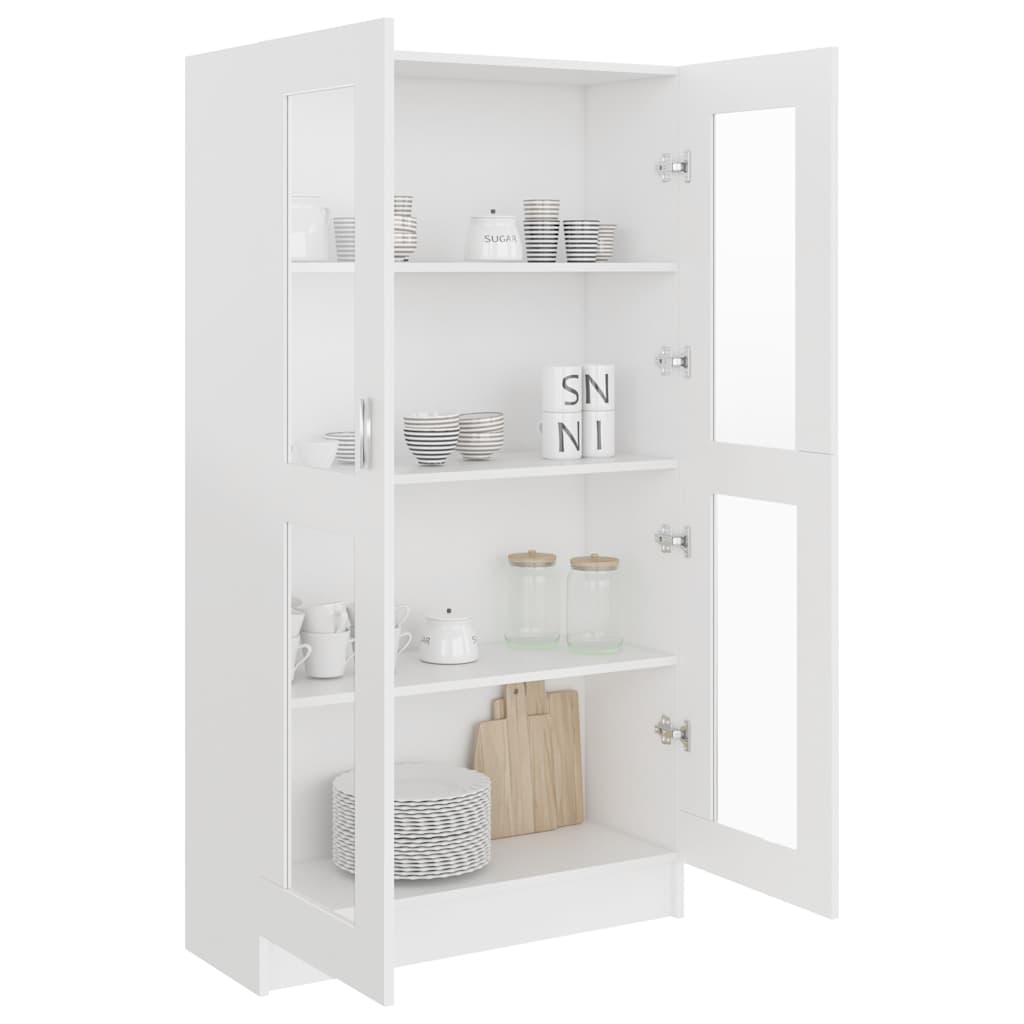 Armadietto con Vetrina Bianco 82,5x30,5x150cm Legno Multistrato | homemem39