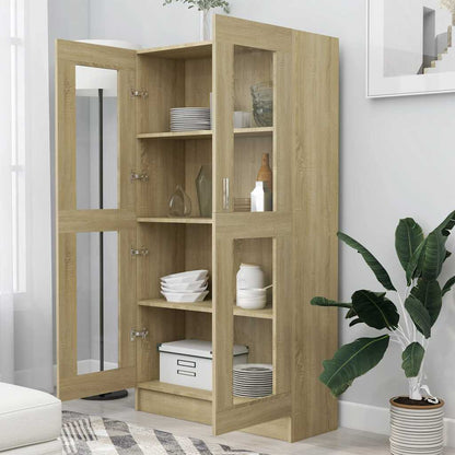 Armadietto Vetrina Rovere Sonoma 82,5x30,5x150 cm Multistrato | homemem39