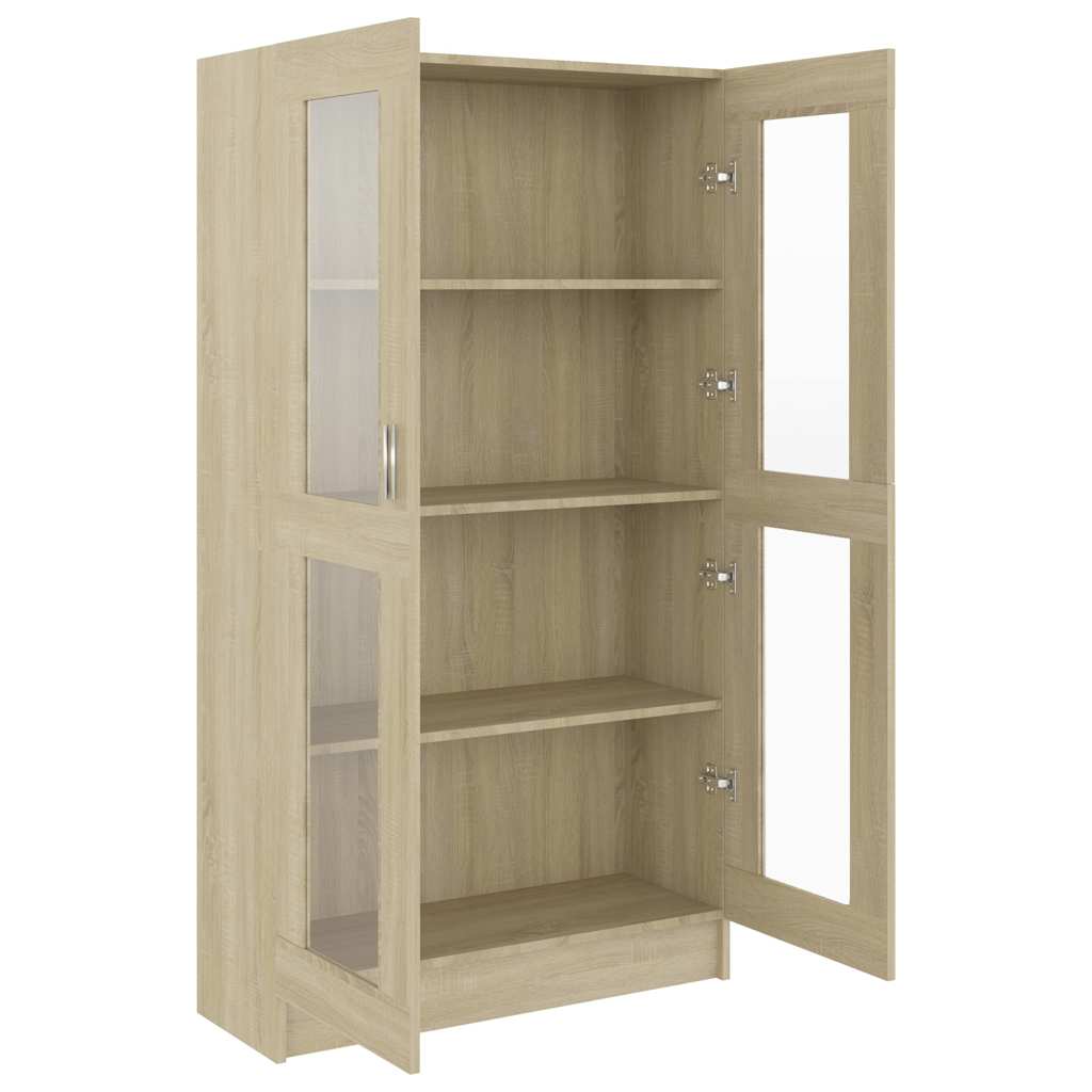 Armadietto Vetrina Rovere Sonoma 82,5x30,5x150 cm Multistrato | homemem39