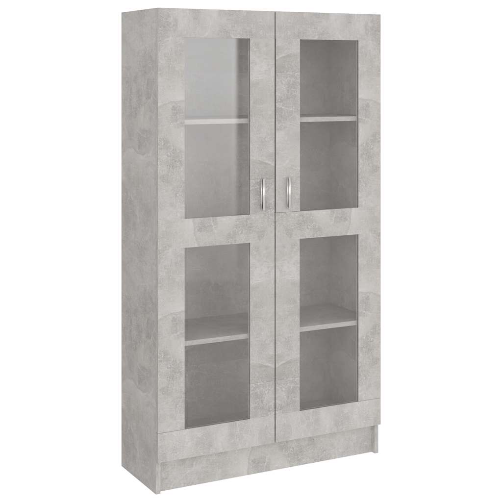 Armadietto Vetrina Grigio Cemento 82,5x30,5x150 cm Multistrato | homemem39