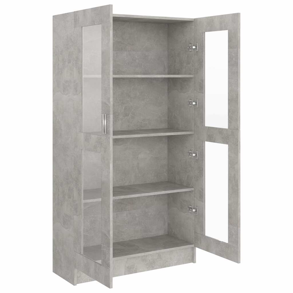 Armadietto Vetrina Grigio Cemento 82,5x30,5x150 cm Multistrato | homemem39