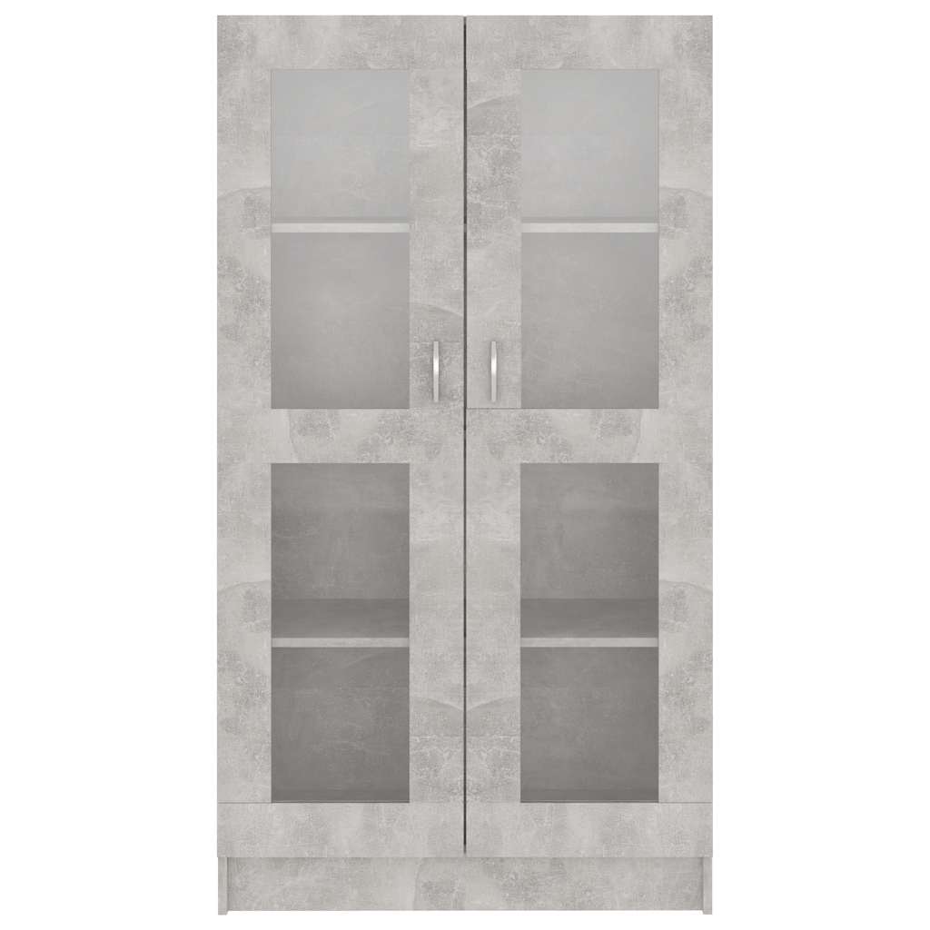 Armadietto Vetrina Grigio Cemento 82,5x30,5x150 cm Multistrato | homemem39