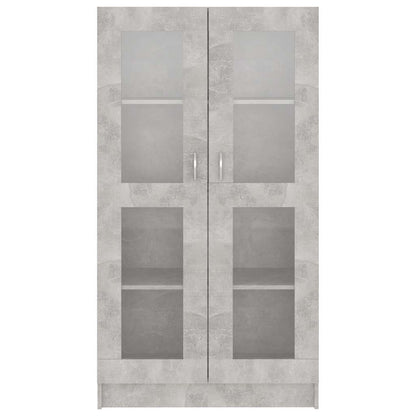 Armadietto Vetrina Grigio Cemento 82,5x30,5x150 cm Multistrato | homemem39