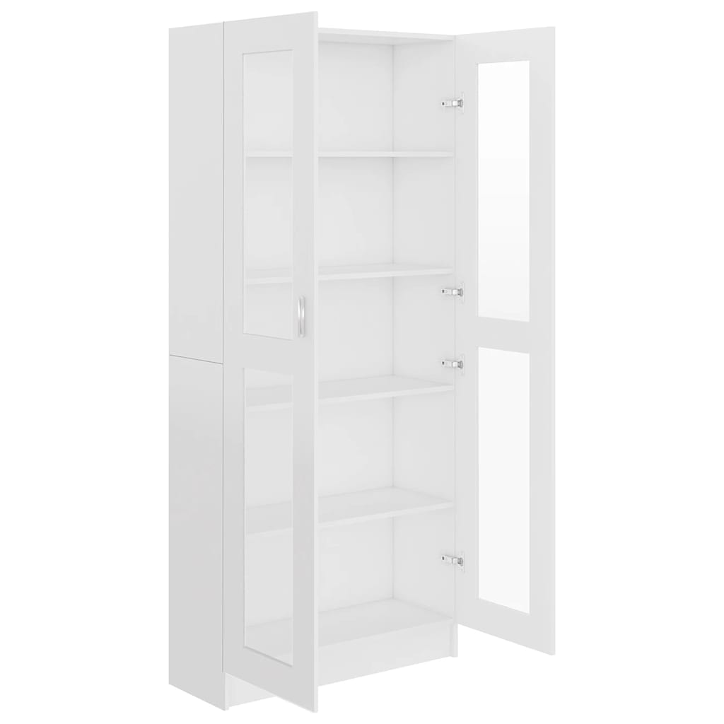 Armadietto Vetrina Bianco 82,5x30,5x185 cm Legno Multistrato