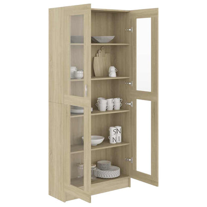 Armadietto Vetrina Rovere Sonoma 82,5x30,5x185 cm Multistrato | homemem39