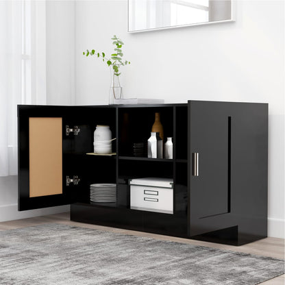 Credenza Nera 120x30,5x70 cm in Legno Multistrato - homemem39